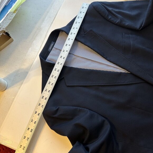 Stafford Signature Classic Fit Cotton Sport Coat Blazer Mens 40R Navy Blue Prep - Picture 10 of 11